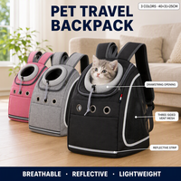 Sac à dos de transport pour animaux de compagnie, respirant, lavable, portable, pour le sport en plein air, en tissu Oxford, fermeture éclair, pour petits chiens et chats, charge maximale 11 kg