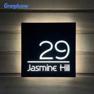 Luce in acciaio inossidabile numeri di casa e lettere in metallo Led personalizzato illuminato retroilluminato segno di numero di casa - Product Image 6