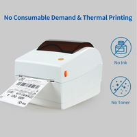 Prix d'usine Imprimante thermique pour étiquettes d'expédition 4 pouces 120 mm Haute vitesse Interface BT/USB avec grand bac à papier pour la logistique TP403