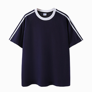 Nueva Llegada, Camisetas Unisex de 220g, 100% Algodón, Diseño de Hombros Caídos, con 3 Rayas, Estilo Casual Retro, Manga Corta - Product Image 4