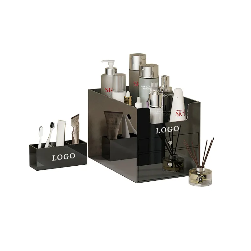 Black Luxury Makeup Storage Box Acrylic Organizer For Cosmetic
