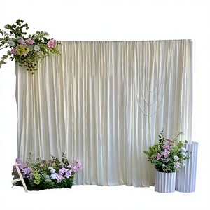 Tissu de décoration en soie de lait extensible à fond rouge <span class=keywords><strong>pour</strong></span> rideaux de mariage, de fiançailles, d'<span class=keywords><strong>anniversaire</strong></span> et de <span class=keywords><strong>salle</strong></span> de réception - Product Image 5