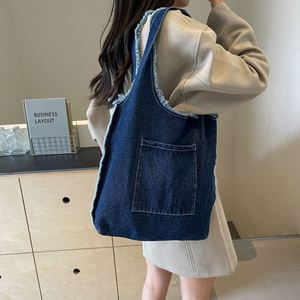 Mochila Casual de PU y Mezclilla para Mujer, de un Solo Hombro, Gran Capacidad, Cierre de Cremallera, Estilo Urbano Simple, Primavera 2025, Uso Diario - Product Image 2