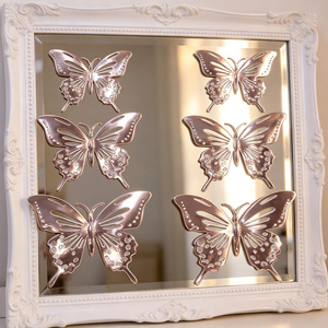 Farfalle Decorative in Metallo Oro Rosa, Set da 6 Pezzi, Decorazione da Parete, Ritagli per Decorazioni Festive - Product Image 5