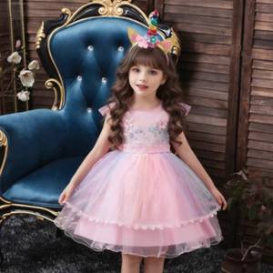 Robe de princesse licorne pour fille, robe bouffante en tulle pour enfants, idéale pour les fêtes d'anniversaire et le cosplay d'Halloween - Product Image 3