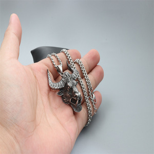 Collar con Colgante de Cabeza de Toro, Acero Inoxidable, Unisex, Joyería de Moda con Forma de Animal - Product Image 2