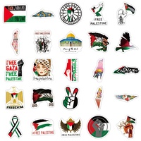 Lot de 50 Autocollants Palestine Style Dessin Animé Personnalisés pour Bagages, Motos, Voitures – Autocollants Décoratifs Imperméables Drapeaux Nationaux