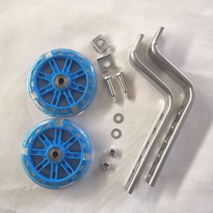 Juego de ruedas de equilibrio para bicicleta para niños, accesorios de soporte de metal en forma de L con rodamientos de bolas de poliuretano morado - Product Image 5