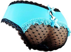 Mutandine di pizzo lisce e setose cucite a marsupio Sissy mutandine da <span class=keywords><strong>uomo</strong></span> in pizzo Hipster Bikini slip Lingerie intimo intimo - Product Image 6
