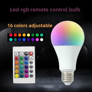 Ampoule LED globe en aluminium avec télécommande RGB colorée, fonction de gradation, culot E27, lampe d'ambiance nocturne pour usage domestique - Product Image 1