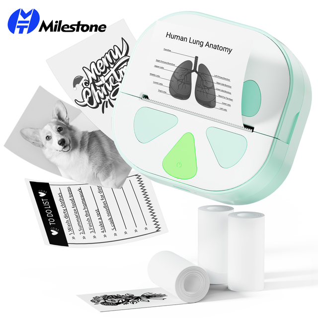 MHT-D20 58mm Portable Thermal Printer Wireless Label Printer Small Pocket Size Printer for Phone Travel Use