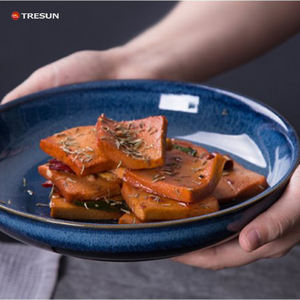 Venta al por mayor de platos de cerámica nórdica cargador azul platos de cerámica platos de porcelana vajilla platos de cena - Product Image 4