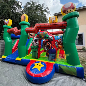 Castillo Saltador Comercial Hinchable con Tobogán, <span class=keywords><strong>Casa</strong></span> de Rebote Hinchable de <span class=keywords><strong>Mario</strong></span> de Dibujos Animados, Castillo Rebotador Hinchable para Fiestas - Product Image 1