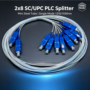เครื่องแยกสายไฟเบอร์ออปติกขนาด2*8ช่องสำหรับแยก PLC ไฟเบอร์ออปติกพร้อมช่องเสียบ SC/UPC - Product Image 1