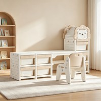 Étagère de rangement pour bébé, organisateur en plastique grande capacité pour les jouets des enfants, rangement de bureau d'étude, unité d'étagères, accessoires d'alimentation