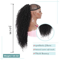 Haute qualité court Afro bouclés queue de cheval morceau de cheveux pour les femmes noires Extension de queue de cheval Afro cordon bouclés queue de cheval