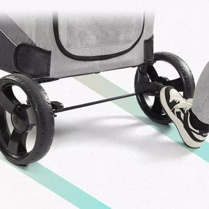 अतिरिक्त बड़े कुत्ते के स्ट्रेलर एडजस्टेबल हल्के तह पालतू जानवर सभी-इलाके 4 व्हील दोहरी प्रविष्टि सुरक्षा कुत्ते रोलर - Product Image 5