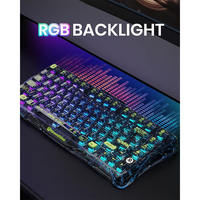 Teclado Mecánico Transparente GravaStar Mercury K1 Lite 75% Tri-Modo, Gasket, Hot Swappable, RGB, 4000mAh, para Juegos de PC