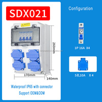 Distributeur de puissance pour bâtiments, boîte de distribution de prises industrielles, protection MCB CHNT, 32A 400V IP44, utilisation en extérieur