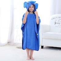 MICHLEY 100% Cotton Knitted Quick-Dry Hooded Bath Robe Kids Cartoon Pattern Soft Absorbent Baby Towel Bathroom Bedroom