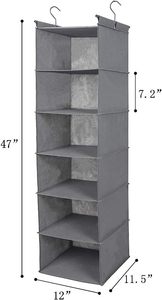 6 Tier <b>Shelf</b> Hanging Closet Organizer Closet Hanging <b>Shelf</b> with 2 <b>Hook</b> Closet Organizer - Product Image 2