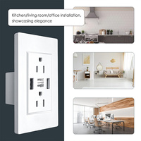 Amerikan standart güç çıkışı elektrik fişleri 2 USB gömülü kurulum soket abd ağ şarj çıkışları duvar soketi