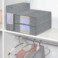 Boîte de rangement pliable personnalisable en non-tissé pour draps, grande capacité, avec fenêtre transparente, pour literie, couvertures et vêtements