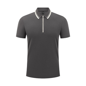 Polo à manches courtes sur mesure, gris graphite, couleur unie, fibre de polyester, usage quotidien - Product Image 1