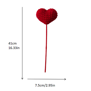 Ramo <span class=keywords><strong>de</strong></span> <span class=keywords><strong>Flores</strong></span> <span class=keywords><strong>de</strong></span> Corazón Tejido a Crochet, Tallos <span class=keywords><strong>de</strong></span> Corazón <span class=keywords><strong>de</strong></span> Amor Eterno para el Día <span class=keywords><strong>de</strong></span> San Valentín, Decoración del Hogar - Product Image 6