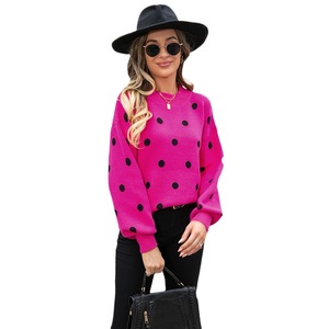 Nuovo Arrivo Primavera 2026: Maglione a <span class=keywords><strong>Pois</strong></span> Lavorato a <span class=keywords><strong>Maglia</strong></span> per il Commercio Estero, Bestseller in Europa e America - Product Image 1