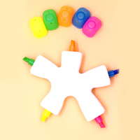 BECOL vente en gros créatif 5 en 1 Mini surligneur stylos mignon fantaisie surligneur marqueur stylo avec Logo personnalisé pour les étudiants