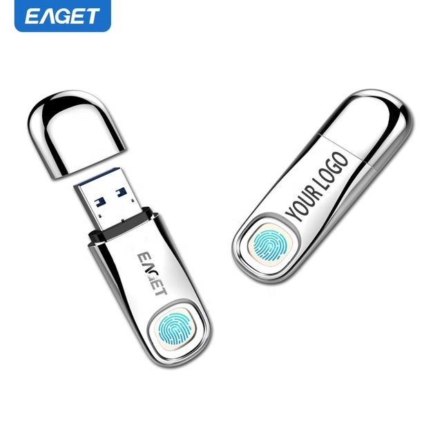 EAGET FU60-1 Customizable USB3.0 Flash Drive 64/128/256GB/512GB Capacity with Fingerprint & Encryption Gift for Thumb Drive USB