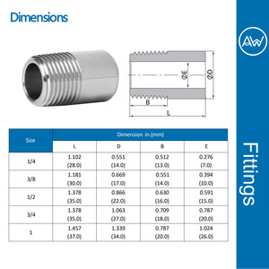 ข้อต่อท่อสแตนเลสแบบเชื่อมเกลียวเดี่ยวปลายเดียว DN8-DN25 เกรด 304 มาตรฐาน ASTM รูปทรงกลม - Product Image 2