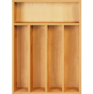 Organisateur de tiroir en bambou à 5 compartiments pour rangement de cosmétiques - Product Image 1