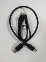 Cable TPC de 60W 3A de Carga Rápida, 0.3m, Negro, Doble Cabeza Tipo-C para Computadora y Cámara