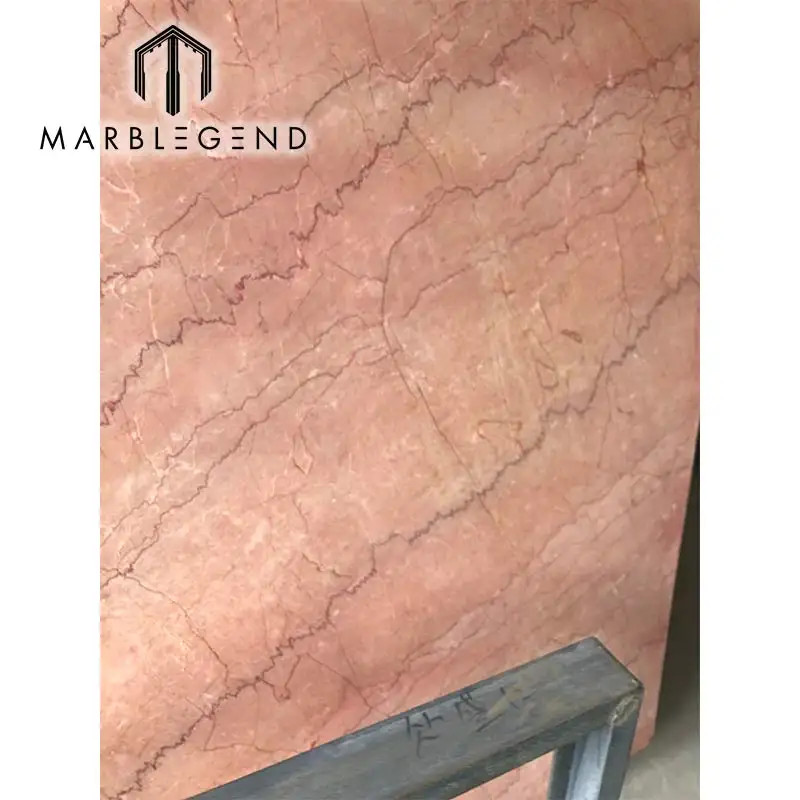 Red natural stone with black line vein marble slab tile