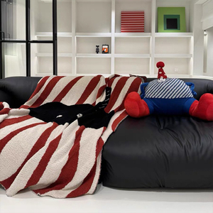 Manta de Franela con Estampado de Elefantes y Rayas Rojas y Blancas, Manta para Aire Acondicionado, Manta para Sofá, Manta Personalizada, Decoración del Hogar, Directo de Fábrica - Product Image 6