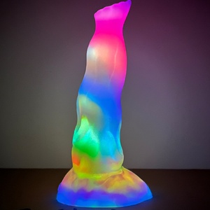2022 Luminous Monster Sex Toy Multi-color Gorgeous Glow in Dark Silicone Realistic <b>Dildo</b> Panties for Woman - Product Image 1
