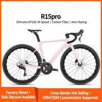 Sepeda Balap Shimano 105 24S TWITTER R15 Pro Full Carbon Fiber dengan Sistem Kabel Internal, Aero Racing, Rem Cakram Hidrolik