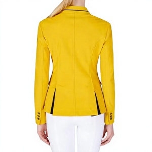 Custom Brand Name Horse Riding Women Show Coat Highly Customized <b>Equestrian</b> Yellow Color Horse Riding Show Jackets for Ladies - Product Image 2