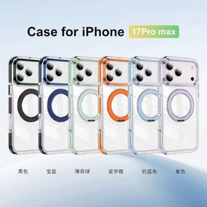 Funda transparente para teléfono móvil Senyork con marco metálico de colores de alta calidad y soporte magnético para iPhone 17 Pro Max - Product Image 6