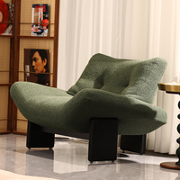 Fauteuil de détente moderne, fauteuil d'appoint en velours Teddy, siège rembourré pour salon