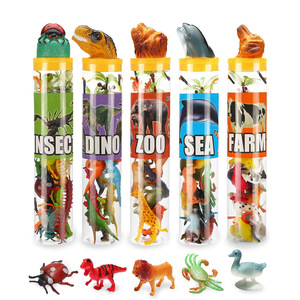 Jouets en plastique personnalisables sur carte blister, en tube PVC, en pot ou en bouteille, sur le thème de l'espace, des fruits et des fleurs, mini-dinosaures et animaux, pour cadeaux - Product Image 2