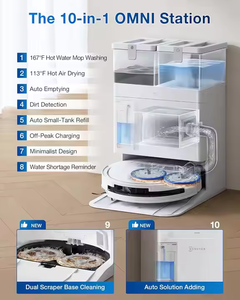 Pour <span class=keywords><strong>DEEBOT</strong></span> T50 Pro <span class=keywords><strong>10</strong></span> + 1 Robot aspirateur omnidirectionnel vadrouille Ultra-mince 15800Pa haute aspiration ZeroTangle 2 TruEdge pour Edge - Product Image 5