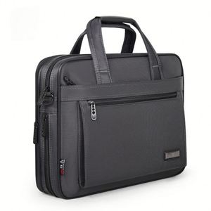 Maletín de Negocios Negro de Poliéster Resistente, Maletín Casual Suave para Hombre, Bolsa Delgada para Portátil de 17.5 Pulgadas, Gran Capacidad y Reforzada - Product Image 1