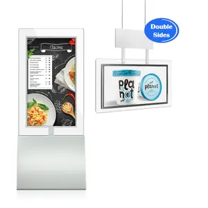Affichage numérique double face suspendu de taille personnalisée Affichage LCD orienté fenêtre publicitaire de magasin à haute luminosité