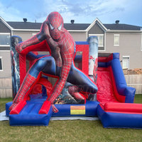Château Gonflable Spiderman Prix Usine Combo Gonflable Spiderman avec Toboggan pour Location d'Événements