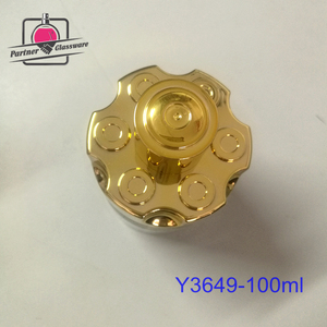 Giá Tốt Nhất <span class=keywords><strong>100Ml</strong></span> <span class=keywords><strong>Bullet</strong></span> Shape Chai Nước Hoa Thủy Tinh Với Vàng Và Bạc Nhôm Cap - Product Image 5
