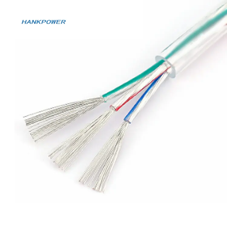 22AWG kabel berselubung transparan, kawat banyak Inti transparan 2 3 4 5 Core, koneksi perangkat kabel daya lampu LED