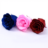 Roses artificielles en mousse scintillante, fleurs en plastique faites à la main pour bouquets DIY, décoration de mariage, Saint-Valentin, Thanksgiving, fête